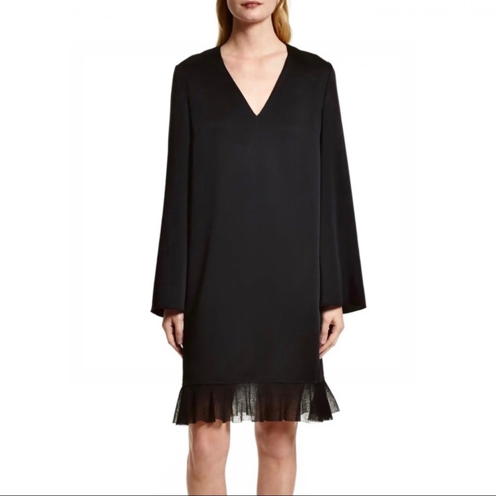 NEW ELIZABETH AND JAMES BLACK V-NECK MINI DRESS